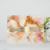 Gouden Roze waterverf folie Service Menu Brochure (Staand voorkant)