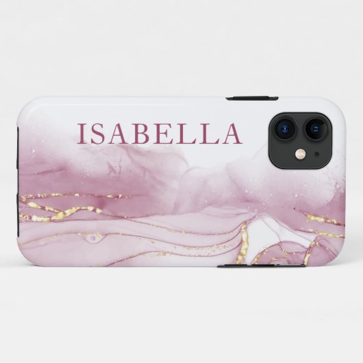 Gouden roze Waterverf personaliseren Case-Mate iPhone Case (Achterkant (horizontaal))