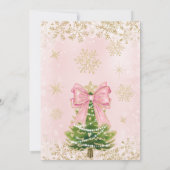 Gouden Roze Winter Wonderland Eerste Verjaardagsfe Kaart (Achterkant)