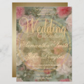  gouden roze witte roos geschilderd in Waterverf (Voorkant / Achterkant)