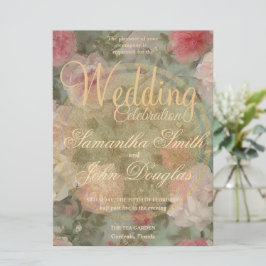  gouden roze witte roos geschilderd in Waterverf