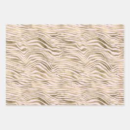 Gouden Roze Zebra Animal Print Inpakpapier Vel