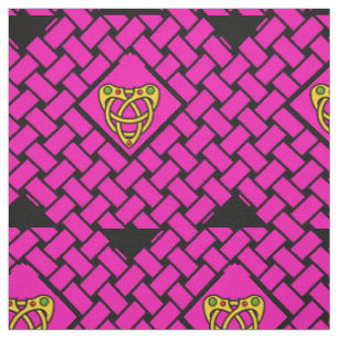 Gouden/roze/zwart weefsel, diamant, Keltische Stof