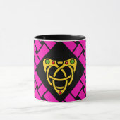 Gouden/roze/zwarte banden/weefsel, Keltische Mok (Midden)