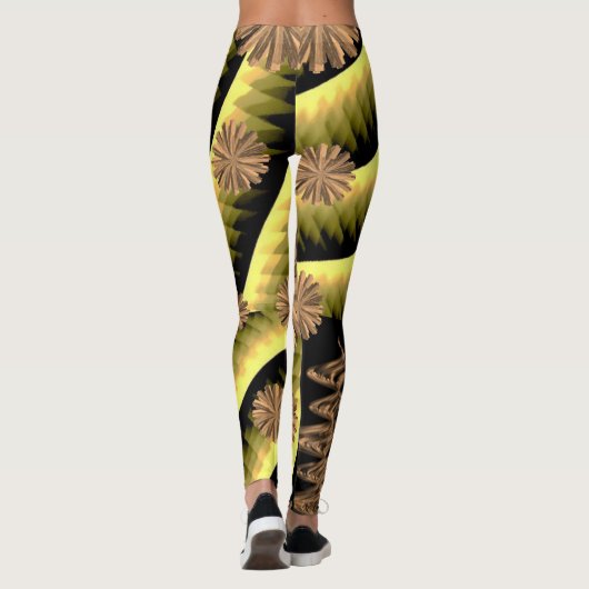 gouden roze zwarte leggings lange tiener (Achterkant)