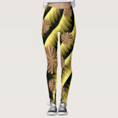 gouden roze zwarte leggings lange tiener (Voorkant)