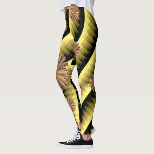 gouden roze zwarte leggings lange tiener (Links)