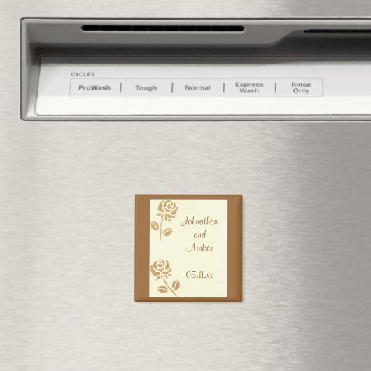 Gouden Rozen Bewaar de datum Trouwmagneten Magneet (Insitu (Vaatwasser))