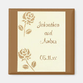 Gouden Rozen Bewaar de datum Trouwmagneten Magneet (Voorkant)