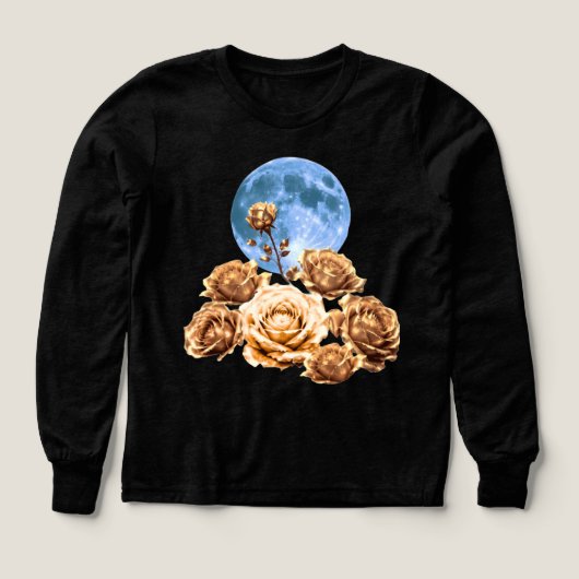 Gouden Rozen & Blauwe Volle Maan Hemelse Esthetiek (Voorkant)