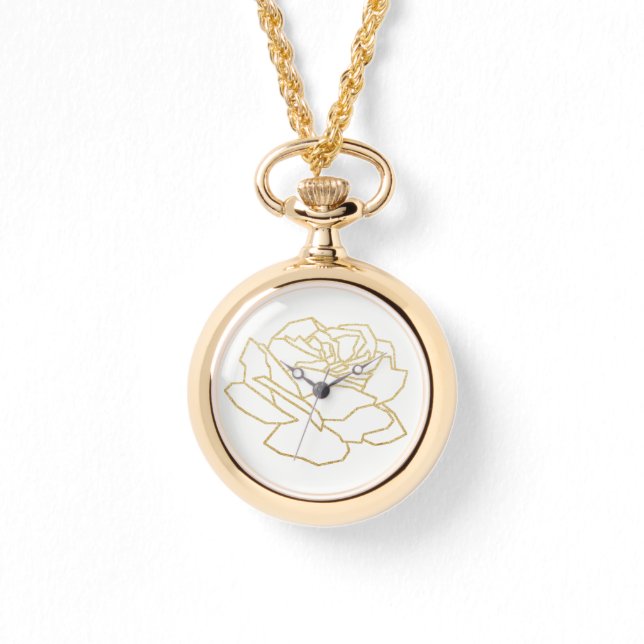 gouden rozen bloem horloge (Voorkant)