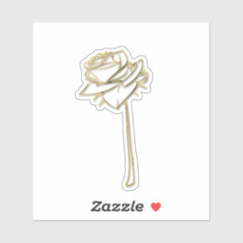 Gouden Rozen bloem Sticker
