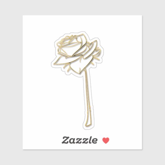 Gouden Rozen bloem Sticker (Vel)