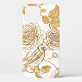 Gouden rozen, bloemen, bladeren en bessen van hond Case-Mate iPhone case (Achterkant)