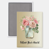 Gouden Rozen Bloemen Magneet (Voorkant / Achterkant)