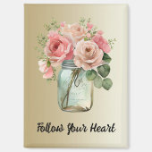 Gouden Rozen Bloemen Magneet (Voorkant)