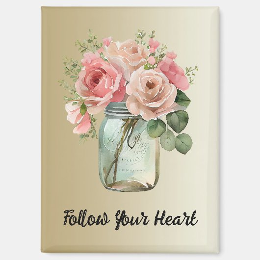 Gouden Rozen Bloemen Magneet (Voorkant)