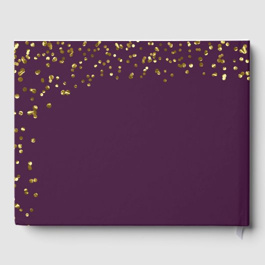 Gouden rozen, confetti 50ste bruiloft Jubileum Gastenboek (Achterkant)