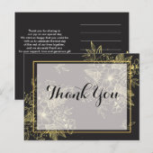 Gouden Rozen  Dank je Briefkaart (Voorkant / Achterkant)