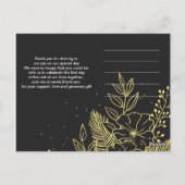 Gouden Rozen  Dank je Briefkaart (Achterkant)