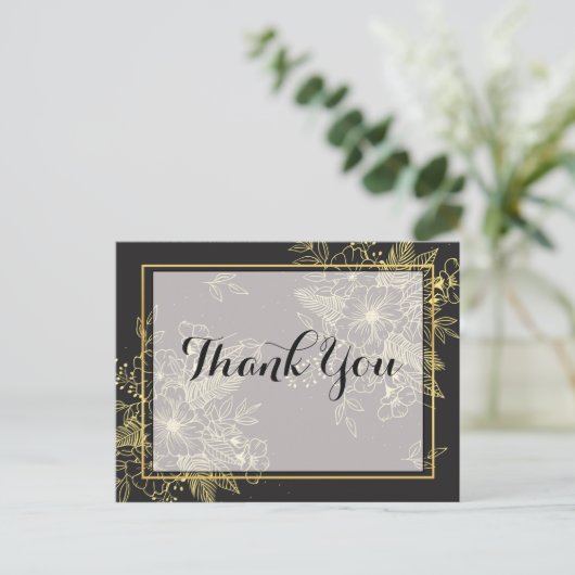 Gouden Rozen  Dank u Briefkaart (Staand voorkant)