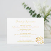 Gouden Rozen Details Card - Wit Informatiekaartje (Staand voorkant)
