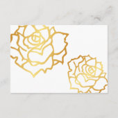Gouden Rozen Details Card - Wit Informatiekaartje (Achterkant)