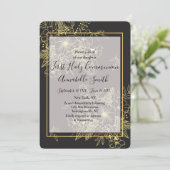 Gouden Rozen Eerste Heilige Comm Kaart (Staand voorkant)