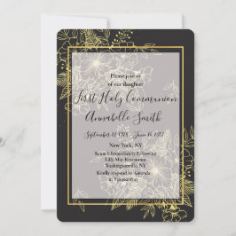 Gouden Rozen Eerste Heilige Comm Kaart