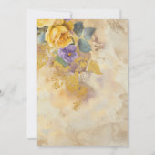 Gouden Rozen en Violets 50e bruiloft Jubileum Kaart (Achterkant)