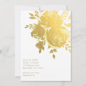 Gouden Rozen Faux Folie Elegant Bloemen Vrijgezell Kaart (Achterkant)