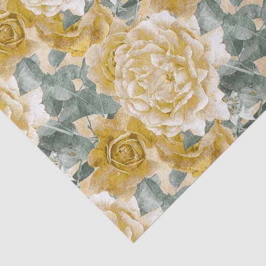  gouden rozen flessenpatroon tissuepapier (Detail)