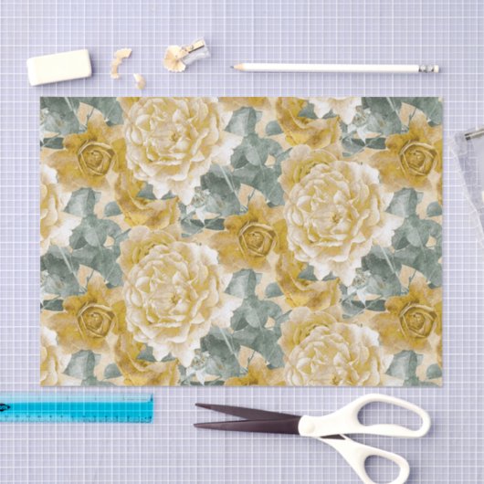  gouden rozen flessenpatroon tissuepapier (Craft)
