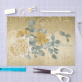  gouden rozen Floral met Damask Tissuepapier (Craft)