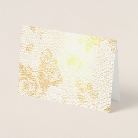 Gouden Rozen Folie Kaart, Standaard (5 "x7") Folie Kaarten (Voorkant)