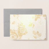 Gouden Rozen Folie Kaart, Standaard (5 "x7") Folie Kaarten (Voorkant met envelop)