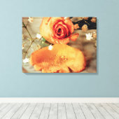 Gouden rozen kunst aan de muur canvas afdruk (Insitu (Houten vloer))