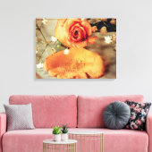 Gouden rozen kunst aan de muur canvas afdruk (Insitu (Woonkamer))