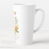 Gouden Rozen lint Chic Monogram Witte Latte Mok (Rechts)