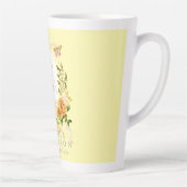 Gouden Rozen lint Chic Monogram Yellow Latte Mok (Rechts)