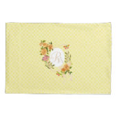 Gouden Rozen lint Monogram Crème Kussensloop (Achterkant)