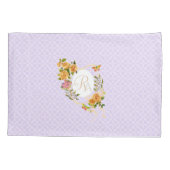 Gouden Rozen lint Monogram Paarse Kussensloop (Achterkant)