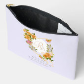 Gouden Rozen lint Monogram Paarse Print Cut Naaiza Etui (Open)