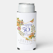 Gouden Rozen lint Verjaardagskoller Seltzer Blikjeskoeler (Seltzer Voorkant)