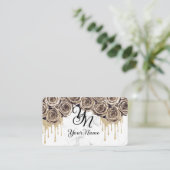 Gouden Rozen Marmeren Initiaal Visitekaartje (Staand voorkant)