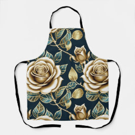 Gouden rozen met een metalen afwerking schort