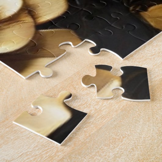 Gouden Rozen Modern Acryl Legpuzzel (Zijkant)