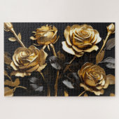 Gouden Rozen Modern Acryl Legpuzzel (Horizontaal)
