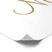 Gouden Rozen Nep Folie Elegante Moderne Bloemige B Poster (Hoek)