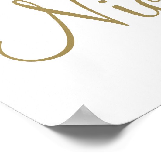 Gouden Rozen Nep Folie Elegante Moderne Bloemige B Poster (Hoek)